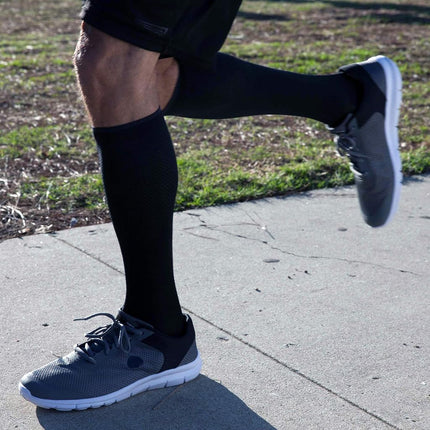 Copper Fit 2.0 Easy-On Easy-Off Knee High Compression Socks, 1 Pack, Black, Large-X-Large