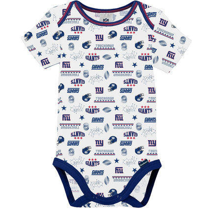 NFL New York Giants - Body de manga corta de 3 unidades, varios modelos, para bebé, azul, 18 meses