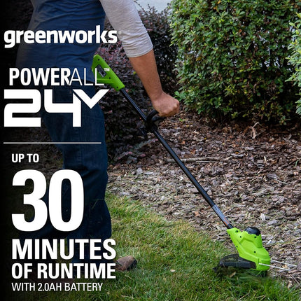 Greenworks 24V 10" Cordless TORQDRIVE� String Trimmer, 2.0Ah Battery and Charger Included