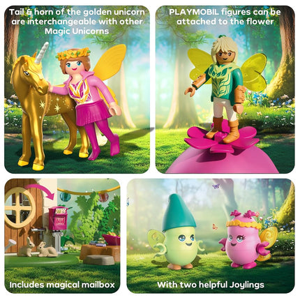 Playmobil 71838 - Fairy Home with Golden Unicorn 178 Pieces – Fantasy Unicorn Magic Playset for Kids 4–10 Years