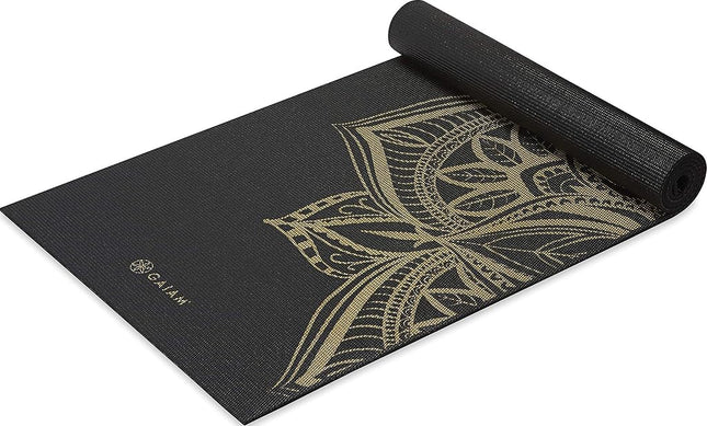 Gaiam Yoga Mat - Premium 6mm Print Extra Thick Non Slip Exercise Fitness Mat for All Types of Yoga, Pilates Floor Workouts