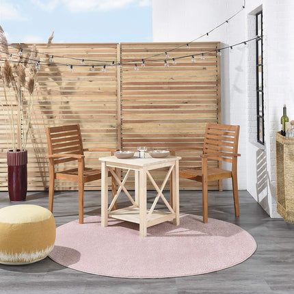 Nourison Essentials Tapis d'extérieur rond en tissu rose de 1,8 m (rond de 1,8 m)