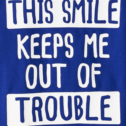 The Children's Place Ensemble de t-shirts graphiques à manches longues assortis pour bébé et tout-petit, lots multiples, Handsome/Smile Out of Trouble, paquet de 2, 3T