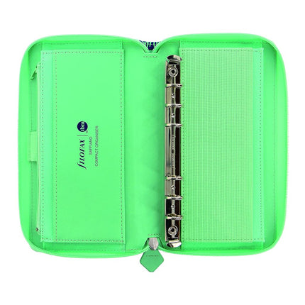 Filofax Saffiano Personal Compact Zip Organizer - The Budget Mom Limited Edition, Leather-Look, Six Rings (CMT028776), Blue