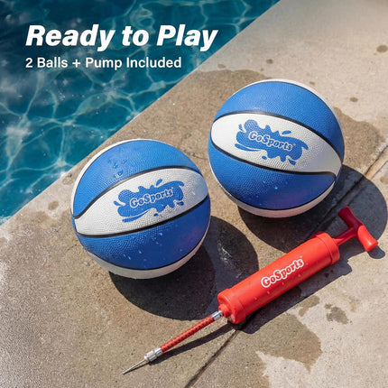 GoSports Water Basketballs 2 Pack - Size 3 (7 Inch), Great for Swimming Pool Basketball Hoops