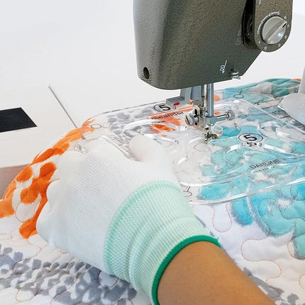 DABLINE 13 PCs Quilting Template Set includes 8 Quilting Templates, Quilting Frame/Gloves/Stickers/Guide. Free Motion Quilting Rulers and Templates