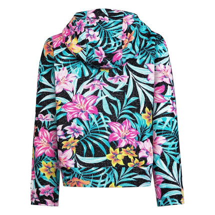 Hurley Girls' One and Only Pullover Hoodie, Pink Floral, Large