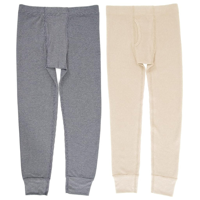 Fruit of the Loom Boys' Premium 2-Pack Thermal Waffle Bottom, Heather Greystone, 10-12