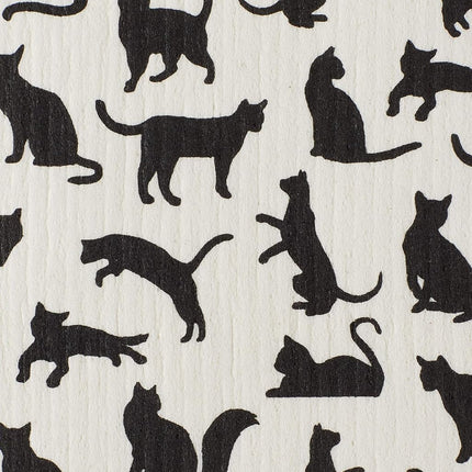 DII Reusable, Machine Washable & Dishwasher Safe, Biodegradable, Cotton, Cats, 7.75 x 6.75
