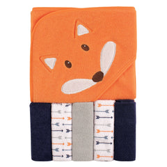 Luvable Friends Hooded Towel and 5 Washcloths, Boy
