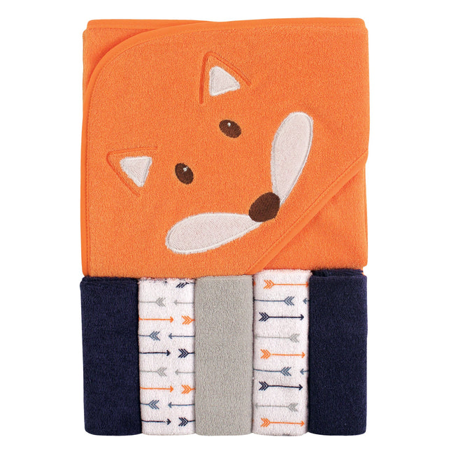 Luvable Friends Hooded Towel and 5 Washcloths, Boy