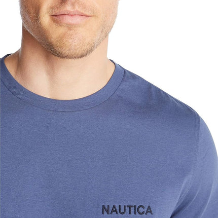 Nautica Men's Short Sleeve Solid Crew Neck T-Shirt Polo, Blue Indigo, XXL
