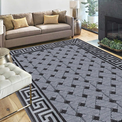 SAND MINE Reversible Mats, Plastic Straw Rug, Mode