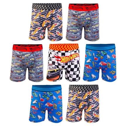 Caleçons Courts et Slips Hot Wheels pour Garçons Disponibles dans les Tailles 2/3t, 4t, 4, 6, 8 et 10, Lot de 7 Caleçons Courts Athlétiques, 4