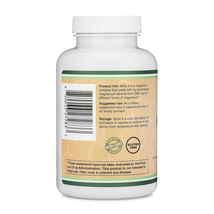 Magnesium Complex Supplement 180 Capsules (436mg Elemental Magnesium Provided by 2,300mg of Eight Different Forms of Magnesium)
