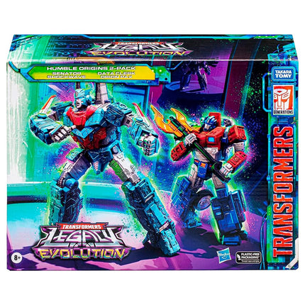 Transformers Toys Legacy Evolution Voyager Senator Shockwave & Deluxe Data Clerk Orion Pax Humble Origins 2-Pack