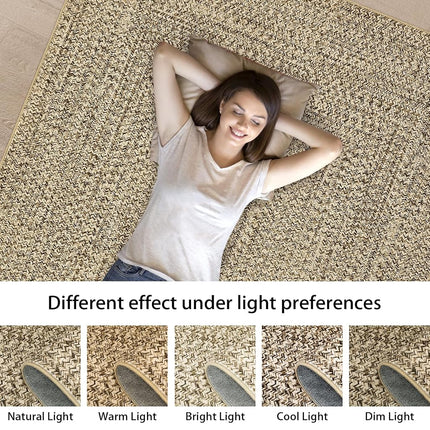 LUXLOOM Alfombra Larga Lavable Estampada 2x8 para Pasillos, Patrón Trenzado Antideslizante, Alfombrilla de Baño, Alfombra Moderna Suave para Dormitorio, Alfombras de Cocina de Granja, Alfombras de Entrada, Alfombra Resistente a Manchas 2'x8' Natural