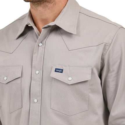 Wrangler Men's Premium Performance Workshirt, Cement, Large