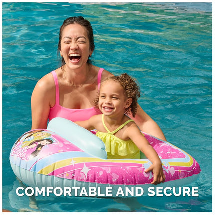 Swimways Barbie Inflatable Water Boat Vehicle, Inflatable Pool Floats and Kids Pool Toys, Barbie Pool Party Supplies for Kids Aged 3 & Up