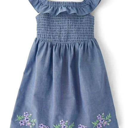 Vestidos de manga corta para niña y niña pequeña Gymboree, azul chambray, 8