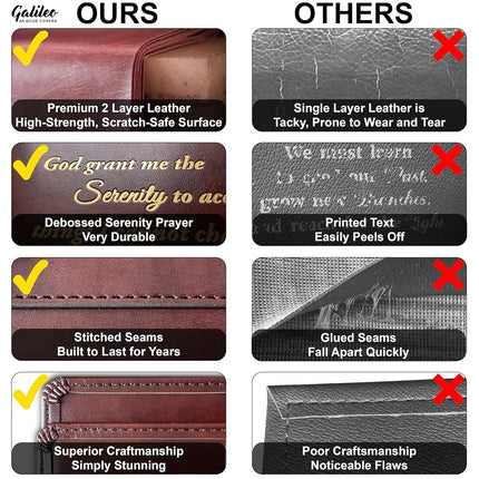 Galileo Double AA Big Book Cover & 12 Steps & 12 Traditions Perfect Gift | Alcoholics Anonymous (Prayer/Coin Pocket/Sky Blue)