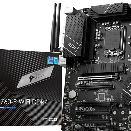 MSI PRO B760-P WiFi DDR4 ProSeries Motherboard (Supports 12th/13th Gen Intel Processors, LGA 1700, DDR4, PCIe 4.0, M.2, 2.5Gbps LAN, USB 3.2 Gen2, Wi-Fi 6E, ATX)