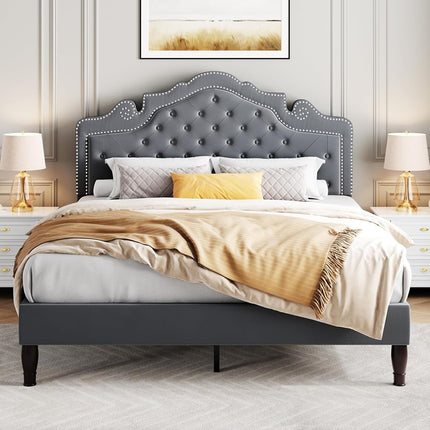 SHA CERLIN Full Size Bed Frame with Adjustable Hea