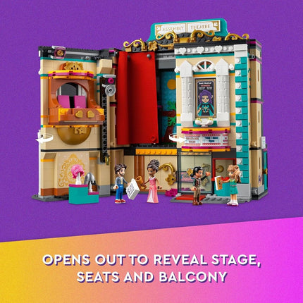 LEGO Friends Andrea's Theater School Building Toy, Creative Pretend Play Theater Toy, Gift for Girls & Boys Ages 8 and Up, Theater Set with Curtains, Lighting, Props and 4 Friends Toy Figures, 41714