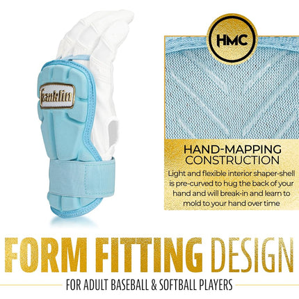 Franklin Sports Baseball Hand + Wrist Guard - PRT LG Series Adult Hand + Wrist Protector for Batting - Protective Shield - Righty + Lefty Hitters - Navy - One Size - Adult