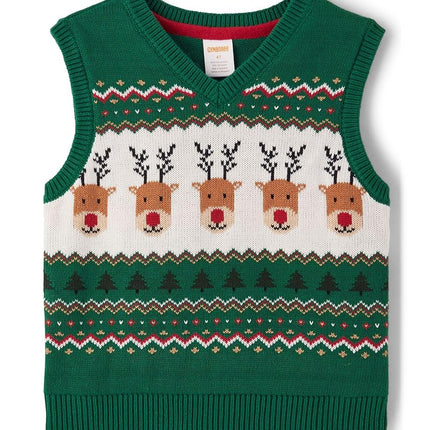 Chalecos de suéter para niños pequeños y niños de Gymboree, reno Fairisle, 5T