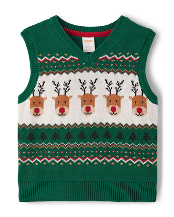 Gymboree Boys' and Toddler Sweater Vests, Reindeer