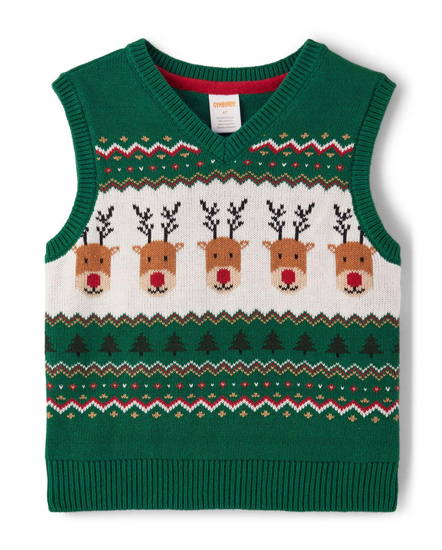Gymboree Boys' and Toddler Sweater Vests, Reindeer