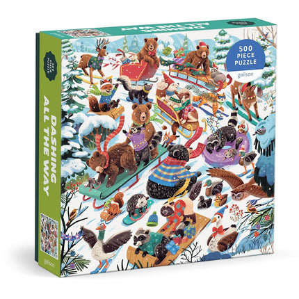 Dashing All The Way 500 Piece Puzzle