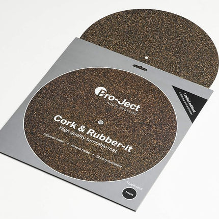 Pro-Ject Cork & Rubber it 1 mm, Turntable Platter Mat Made of Cork and Rubber