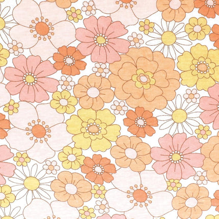 Hudson Baby Housse de Matelas à Langer Unisexe pour Bébé, Imprimé Peace Love Flowers, Taille Unique