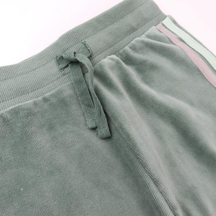 HonestBaby Sudadera con capucha de terciopelo y sudadera con cremallera frontal y conjunto de pantalones deportivos para bebé, niño pequeño, niños, niñas, unisex, salvia con raya, 3T, salvia con raya, 3T