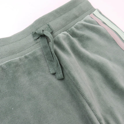 HonestBaby Velour Pullover Hoodie and Zip Front Sweatshirt and Jogger Sweatpants Set Baby, Toddler, Boys, Girls, Unisex, Sage with Stripe, 4T, Sage With Stripe, 4T