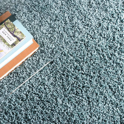 Alfombra Unique Loom Solid Shag Collection azul pizarra claro de 0.97 x 1.58 m (3' 2" x 5' 2")