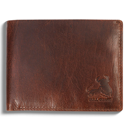RFID Bifold Leather Wallet For Men with Flip Up ID