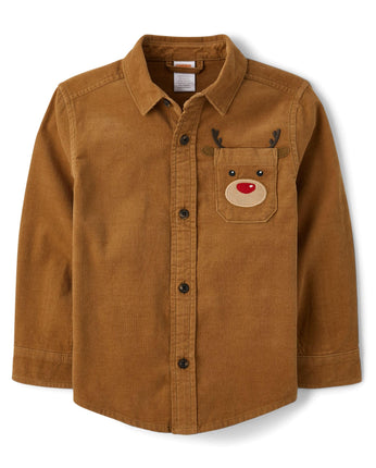 Gymboree Boys' and Toddler Long Sleeve Button Up S