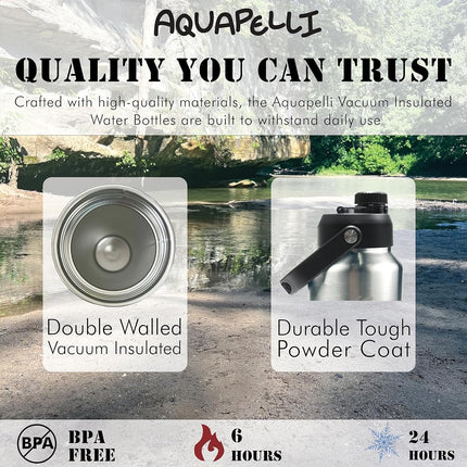 Jarra de agua Aquapelli de acero inoxidable con aislamiento al vacío, 64oz