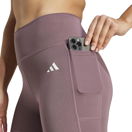adidas Women's Optime Essentials Stash Pocket Full-Length Leggings, Shadow Fig, S (Tall)