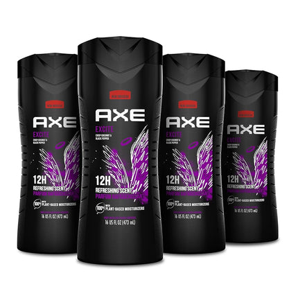 AXE Body Wash 4 Count 12h Refreshing Scent Excite 