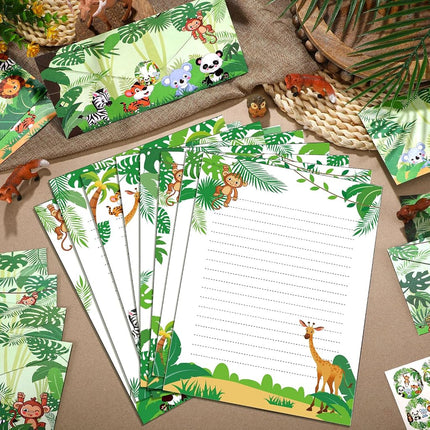 Taobary 160 Pack Stationery Paper Set,safari Animal,8.5 X 11 Inch