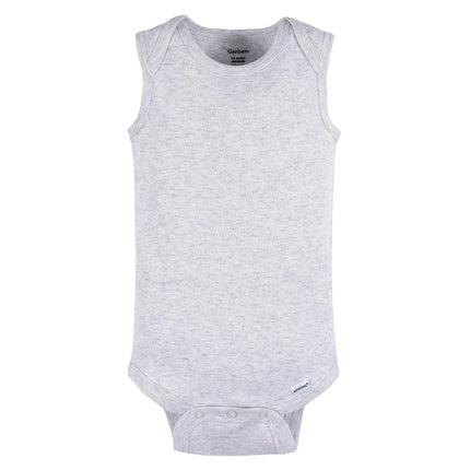 Gerber Unisex Baby Multi-pack Sleeveless Onesies Bodysuit, Grey Heather, 6-9 Months