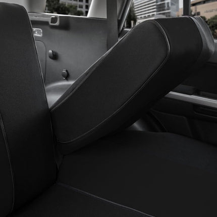 FH GROUP Back Seat Cloth Car Seat Cover - Universal Fit Rear Seat Covers for Cars with Rear Split Bench, Car Interior Accessories for SUV, Sedan, Van, Black