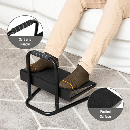 Mind Reader Foot Rest, Foot Stool, Under Desk at Work, Ergonomic, Adjustable, Office, Metal, 15" L x 14.25" W x 14.5" H, Black