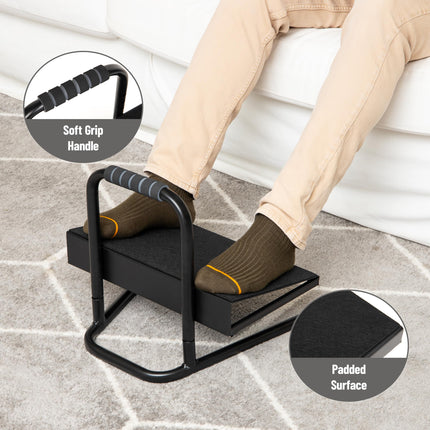 Mind Reader Foot Rest, Foot Stool, Under Desk at Work, Ergonomic, Adjustable, Office, Metal, 15" L x 14.25" W x 14.5" H, Black