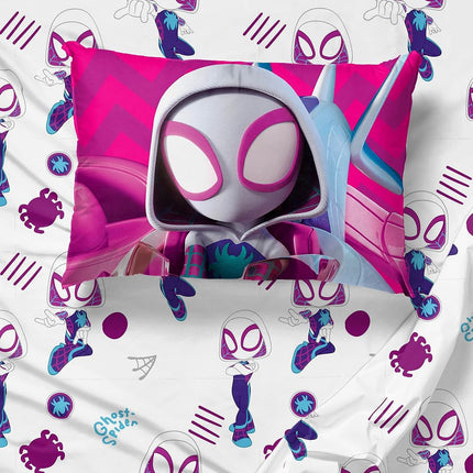 Marvel Spidey & His Amazing Friends Ghost Spidey Toddler Size Sheet Set - Super Soft Kids 3 Piece Bedding Set - Fade Resistant Microfiber Sheets
