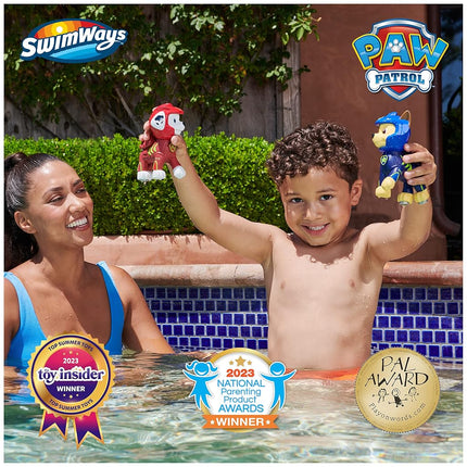 SwimWays Paw Patrol Floatin' Figures, Swimming Pool Accessories & Kids Pool Toys, Paw Patrol Party Supplies & Water Toys for Kids Aged 3 & Up, Chase & Marshall 2-Pack